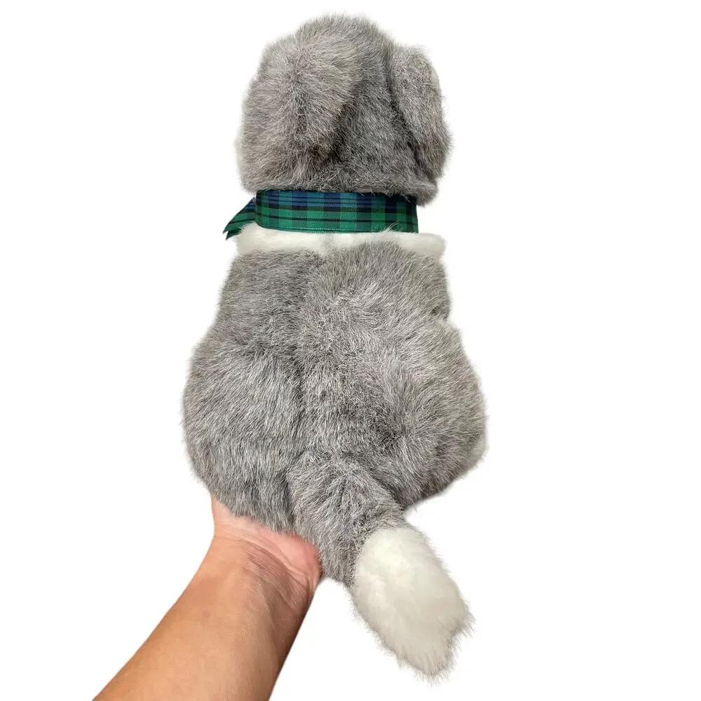 Vintage Ty Husky Puppy Dog Plush Sitting White Gray Stuffed Toy Blue Eyes Dakota
